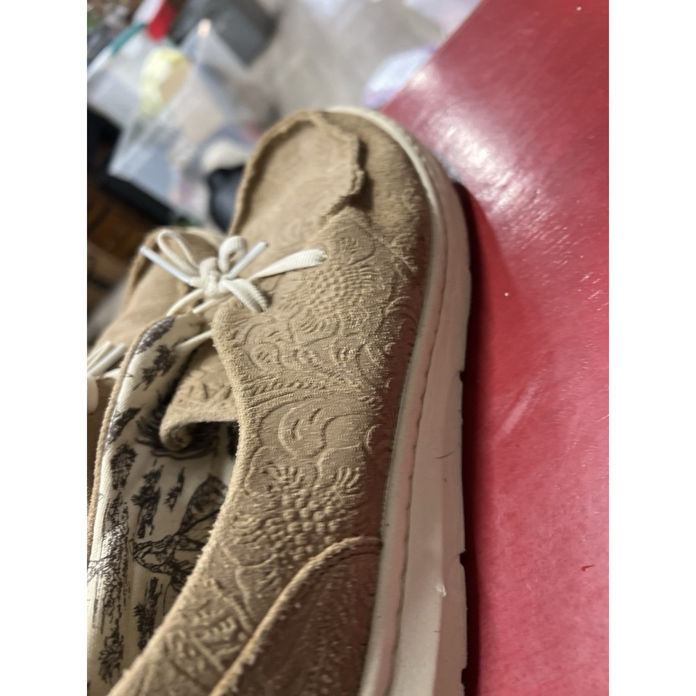 Ariat Shoes Womens 9 B Hilo Floral Embossed Moc Sneakers Brown Suede Casual - Picture 6 of 9
